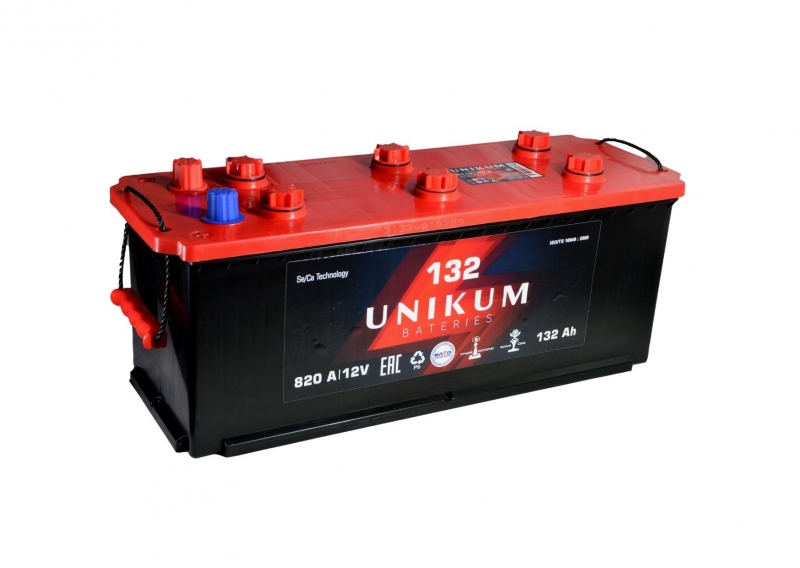 Аккумулятор автомобильный UNIKUM 132 евро 820A (513x189x223) о.п